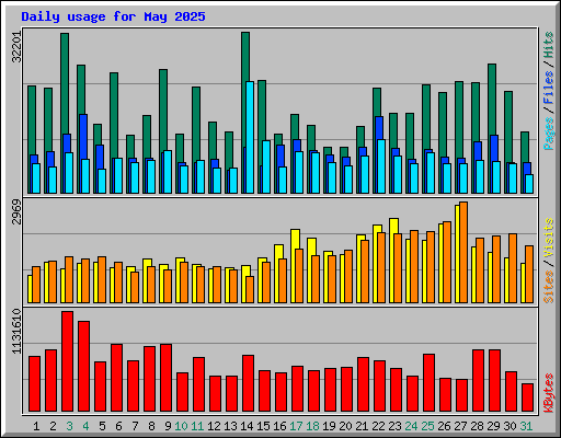 Daily usage for May 2025