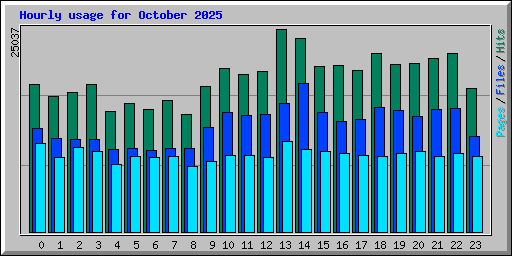Hourly usage for October 2025